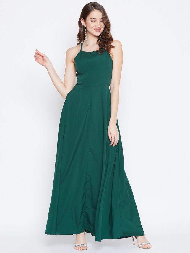 Berrylush Women Maxi Green Dress - Buy ...